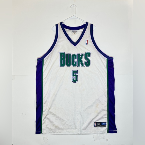 VTG Reebok Authentic NBA Milwaukee Bucks Tim Thomas #5 Jersey Size